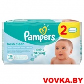 Детские влажные салфетки Pampers Fresh Clean 128шт. (2*64шт), арт. 4015400439202