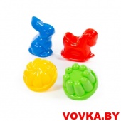 Формочки, 2 шт + формочки (заяц + лошадка) арт.2089