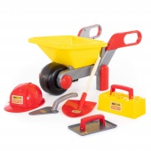 Тачка №4 "Construct" + набор каменщика №4 "Construct" (5 элементов) арт. 50229 Полесье