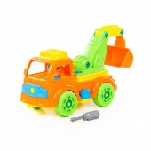 Конструктор-транспорт "Автомобиль-экскаватор" (в сеточке) арт. 73044 Полесье
