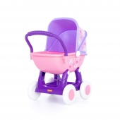 Коляска для кукол "Arina №2" 4-х колёсная (розовая) (в пакете) арт.48219-1