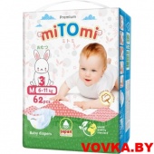 Подгузники miTOmi Premium M (6-11кг) 62шт