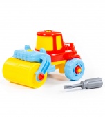 Конструктор-транспорт "Дорожный каток" (18 элементов) арт. 77776 Полесье