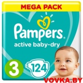 Подгузники Pampers Active Baby-Dry (Midi) 3 (6-10 кг) 124шт., Россия, арт. 8001090459282