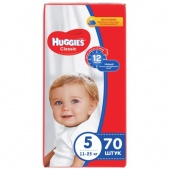 Подгузники Huggies Classic 5 (11-25кг) 70шт. арт. 5029053547305