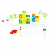 Конструктор "Построй свой город" (61 элемент) (в ведёрке) арт. 56221 Полесье