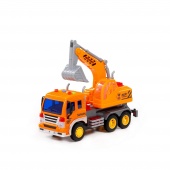 "Сити", автомобиль-экскаватор инерционный (со светом и звуком) (оранжевый) (в коробке) арт. 86433