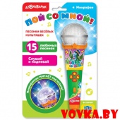 Микрофон "Песенки весёлых мультяшек" арт. 4680019281629, Азбукварик