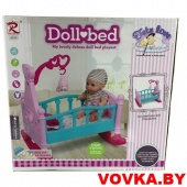 Кроватка-качалка для кукол с каруселькой арт. 8118