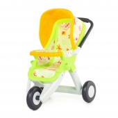 Коляска для кукол №2 прогулочная 3-х колёсная (салатовая) (в пакете) арт.48141-1