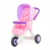 Коляска для кукол №2 прогулочная 3-х колёсная (розовая) (в пакете) арт.48141-2