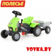 Каталка-трактор с педалями "Turbo-2" с полуприцепом арт. 52742