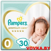 Подгузники Pampers Premium Care 0 Newborn (1,5-2,5 кг) 30 шт, Польша, арт. 8001090604620