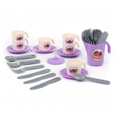 Набор детской посуды "Анюта" на 6 персон (V2) (32 элемента) (в сеточке), арт.80080 Полесье