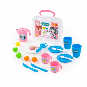 Набор детской посуды "Простоквашино" (21 элемент) (в чемоданчике) арт.85436
