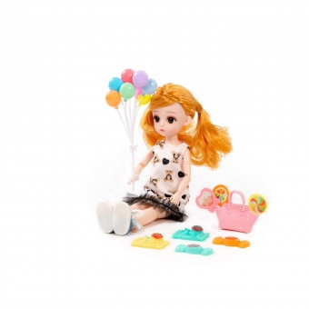 Кукла "Даша" (29 см) в платье + аксессуары (9 элементов) (в коробке №3), арт. 03120 Полесье