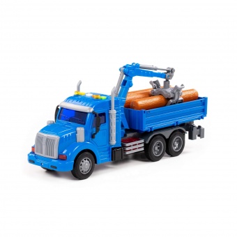 "Профи", автомобиль бортовой с манипулятором инерционный (со светом и звуком) (синий) (в коробке) арт. 96135