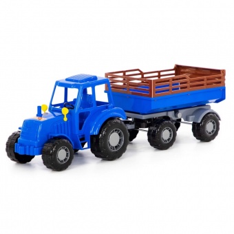 Трактор "Алтай" (синий) с прицепом №2 (в сеточке), арт. 84767