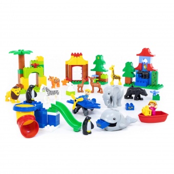 Конструктор "Макси" - "Зоопарк" (138 элементов) (в коробке) арт. 77721 Полесье