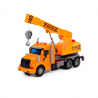 "Профи", автомобиль-кран инерционный (со светом и звуком) (оранжевый) (в коробке) арт. 86617