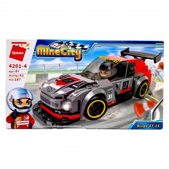 Конструктор Qman гоночная машина (серая, 187 деталей), арт. 4201-4
