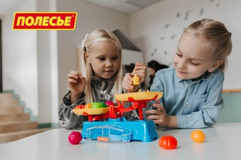 Игровой набор "Весы" + Набор продуктов (12 элементов) (в сеточке) арт. 53787