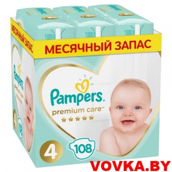 Подгузники Pampers Premium Care 4 Maxi (9-14 кг) 108 шт, Россия, арт. 8001841648835