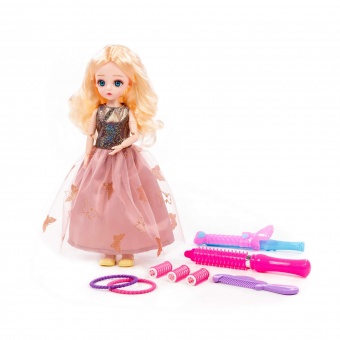 Кукла "Даша" (29 см) в пышном платье + аксессуары (8 элементов) (в коробке №3), арт. 03038 Полесье