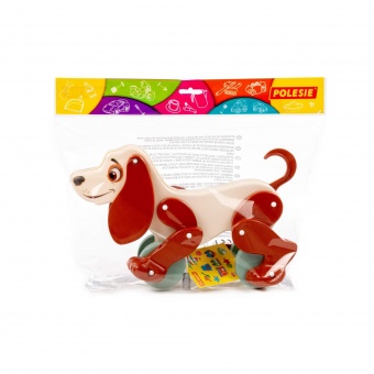 Собака-каталка "Боби" (бело-коричневый) (в пакете) арт.48701