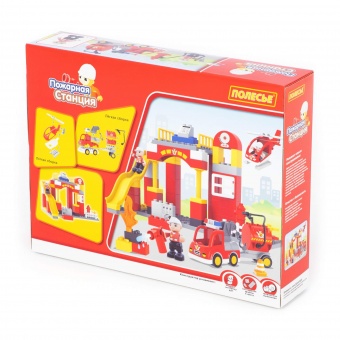 Конструктор "Макси" - "Пожарная станция" (81 элемент) (в коробке) арт.77509 Полесье