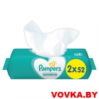 Детские влажные салфетки Pampers Sensitive 104шт. (2*52шт), арт. 8001841062334