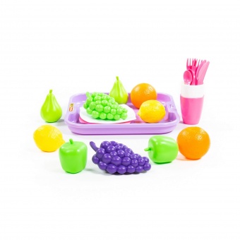 Набор продуктов №2 с посудкой и подносом (21 элемент) (в сеточке) арт.46970