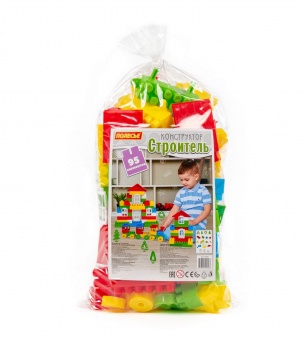Конструктор "Строитель" (Средний, 95 элементов) (в мешке) арт. 0583 Полесье