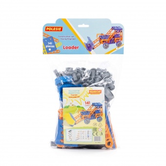 Конструктор "Изобретатель" - "Трактор-погрузчик №1" (141 элемент) (в пакете) арт. 55064 Полесье