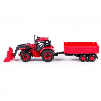 Трактор BELARUS с погрузчиком и бортовым прицепом арт. 91871 Полесье