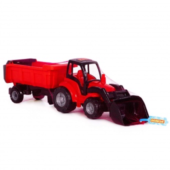 "Чемпион", трактор с ковшом и полуприцепом (в сеточке) арт. 0438 Полесье