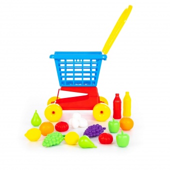Тележка "Supermarket" №1 + набор продуктов (в сеточке) арт.42989
