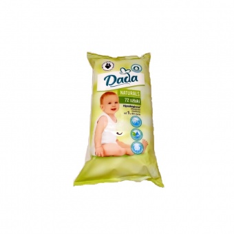 Салфетки влажные детские Dada Naturals 72 шт. Польша арт. 5900095024767