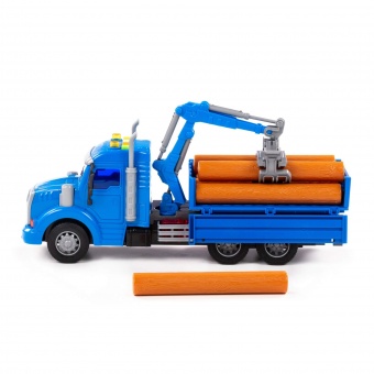 "Профи", автомобиль бортовой с манипулятором инерционный (со светом и звуком) (синий) (в коробке) арт. 96135