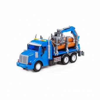 "Профи", автомобиль-лесовоз инерционный (со светом и звуком) (синий) (в коробке) арт. 96173