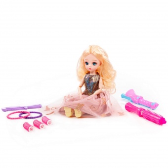 Кукла "Даша" (29 см) в пышном платье + аксессуары (8 элементов) (в коробке №3), арт. 03038 Полесье
