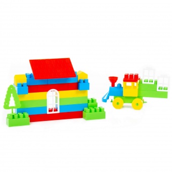 Конструктор "Строитель" (Малый, 66 элементов) (в мешке) арт. 0590 Полесье