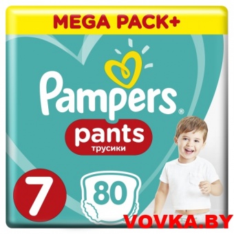 Трусики Pampers Pants 7 (17+ кг) 80шт, Россия, арт. 8001841133812