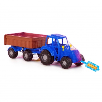 Трактор "Алтай" (синий) с прицепом №1 (в сеточке), арт. 84750 Полесье