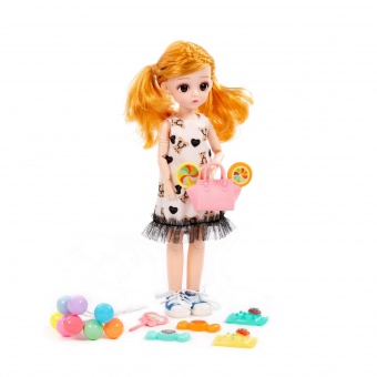 Кукла "Даша" (29 см) в платье + аксессуары (9 элементов) (в коробке №3), арт. 03120 Полесье