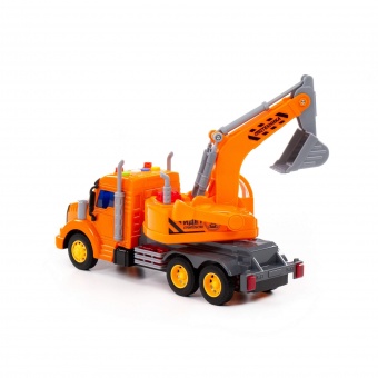 "Профи", автомобиль-экскаватор инерционный (со светом и звуком) (оранжевый) (в коробке) арт. 86457