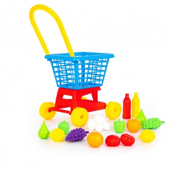 Тележка "Supermarket" №1 + набор продуктов (в сеточке) арт.42989