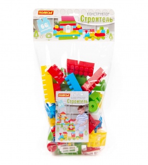 Конструктор "Строитель" (Малый, 66 элементов) (в мешке) арт. 0590 Полесье