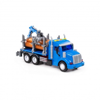 "Профи", автомобиль-лесовоз инерционный (со светом и звуком) (синий) (в коробке) арт. 96173