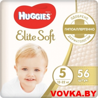 Подгузники Huggies Elite Soft 5 (12-22 кг) 56шт. арт. 5029053545318